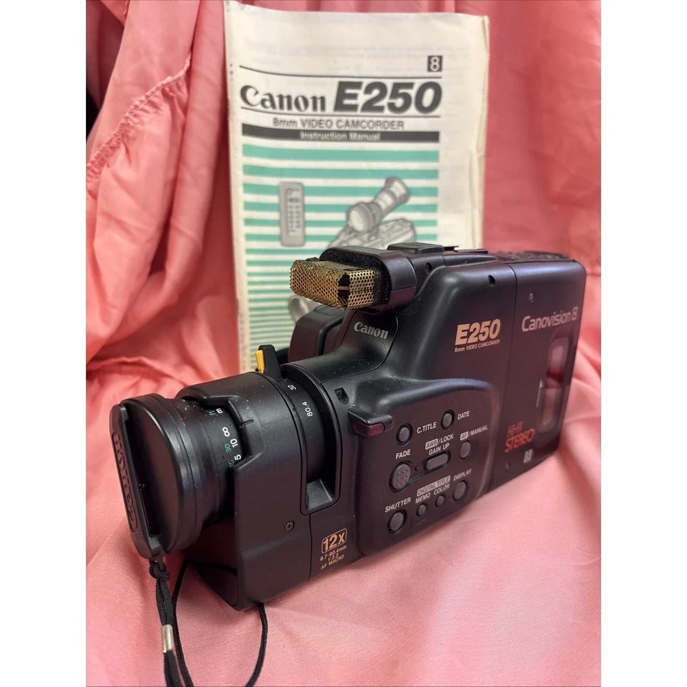 Canon E250 8mm Video Camcorder Canovision 8 Hi-fi Stereo - Untested - As-is